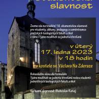 Pozvánka na ekumenickou slavnost pro studenty pražských teologických fakult a škol